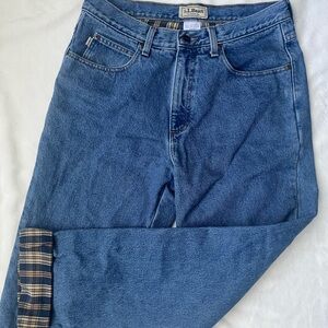 LL BEAN FLANNEL LINED JEANS